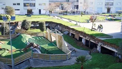 Derrumbe del parking subterr&aacute;neo de Nueva Monta&ntilde;a