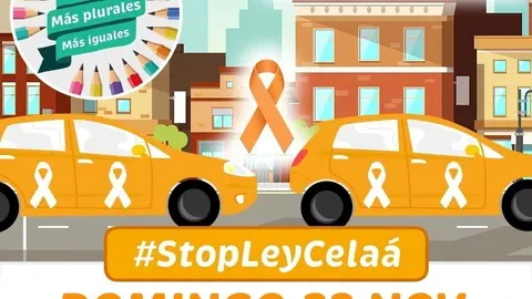 Cartel de la manifestsasci&oacute;n con veh&iacute;culos convocada en Extremadura contra la ley Cela&aacute;