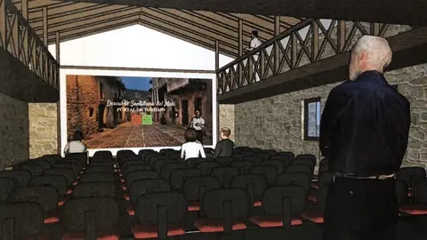 Infograf&iacute;a del proyecto de centro cultural en Santillana del Mar