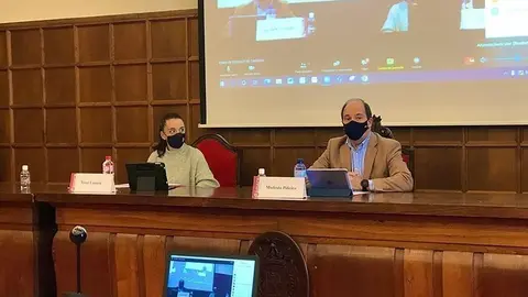 Irene Lanuza y Modesto Pi&ntilde;eiro en el encuentro