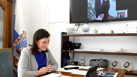 La alcaldesa, Gema Igual, en el foro virtual de Colombia