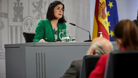 La ministra de Pol&iacute;tica Territorial y Funci&oacute;n P&uacute;blica, Carolina Darias, ofrece una rueda de prensa tras la reuni&oacute;n del Consejo Interterritorial del Sistema Nacional de Salud en el Complejo de la Moncloa en Madrid a 11 de noviembre de 2020.