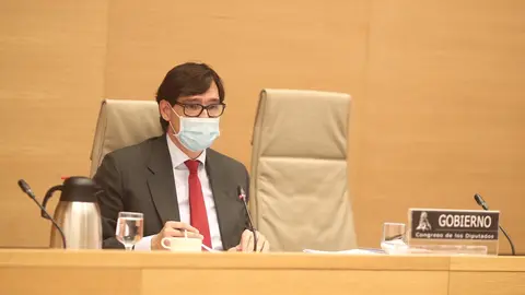 El ministro de Sanidad, Salvador Illa, comparece ante la Comisi&oacute;n de Sanidad del Congreso de los Diputados para informar de las medidas adoptadas para luchar contra la pandemia del coronavirus, en Madrid, (Espa&ntilde;a), a 26 de noviembre de 2020.