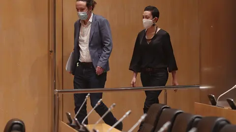 El vicepresidente segundo y l&iacute;der de Unidas Podemos, Pablo Iglesias, a su llegada este jueves a la Comisi&oacute;n Mixta para la Coordinaci&oacute;n y Seguimiento de la Estrategia Espa&ntilde;ola para alcanzar los Objetivos de Desarrollo Sostenible del Congreso.