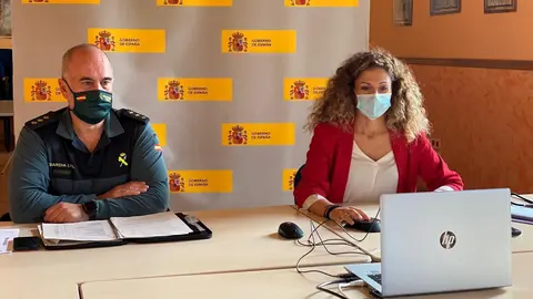 La delegada del Gobierno, Ainoa Qui&ntilde;ones, y el oronel jefe de la Guardia Civil de Cantabria, Luis del Castillo, participan de forma telem&aacute;tica en la Junta Local de Seguridad de Val de San Vicente