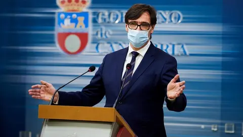 El ministro de Sanidad, Salvador Illa, en rueda de prensa en Santander