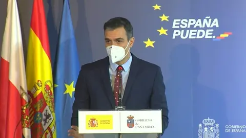 El presidente del Gobierno, Pedro S&aacute;nchez, presenta el el Plan de Recuperaci&oacute;n, Transformaci&oacute;n y Resiliencia de la Econom&iacute;a Espa&ntilde;ola, en Comillas (Cantabria), a 4 de diciembre de 2020.
