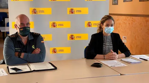 La delegada del Gobierno en Cantabria, Ainoa Qui&ntilde;ones, y el coronel jefe de la Guardia Civil de Cantabria, Luis del Castillo