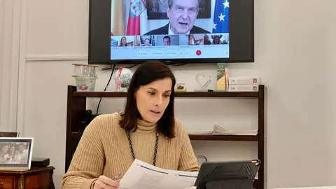 La alcaldesa, Gema Igual, en la videoconferencia