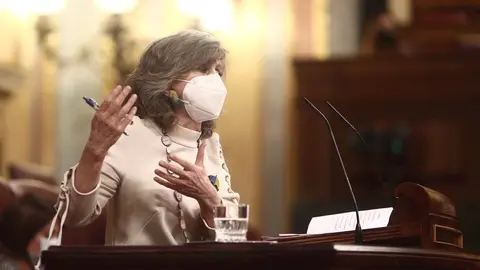 La exministra de Sanidad, Consumo y Bienestar Social Mar&iacute;a Luisa Carcedo , interviene en el debate de la Ley que regula la eutanasia