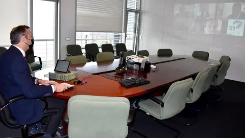 El consejero de Desarrollo Rural, Ganader&iacute;a, Pesca, Alimentaci&oacute;n y Medio Ambiente, Guillermo Blanco, inaugura por videoconferencia las jornadas sobre Conservaci&oacute;n de la Naturaleza y Desarrollo en la Monta&ntilde;a Oriental Costera