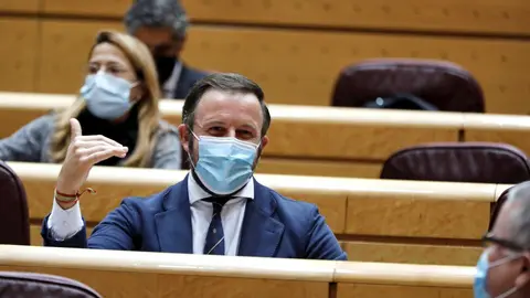 El senador del Partido Popular Pablo Ruz Villanueva, durante una sesi&oacute;n de control al Gobierno en el Senado, a 20 de octubre de 2020. En el pleno de hoy el Ejecutivo ser&aacute; preguntado, entre otras, por cuestiones relacionadas con la ampliaci&oacute;n de la naciona