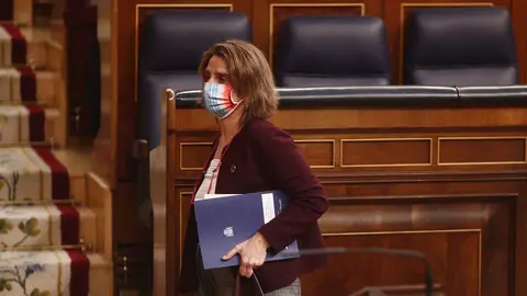 La vicepresidenta cuarta y ministra para la Transici&oacute;n Ecol&oacute;gica, Teresa Ribera, en el Congreso