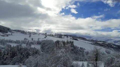 Nieve en Cangas del Narcea, temporal.