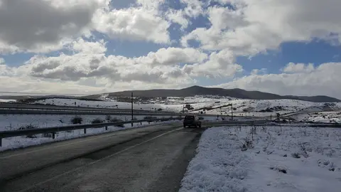 Nieve en Cantabria. Foto de archivo