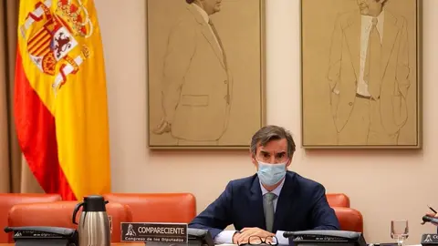 El secretario general del Tesoro y Financiaci&oacute;n Internacional, Carlos San Basilio, compareciendo ante la Comisi&oacute;n de Presupuestos del Congreso