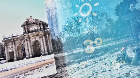 Un term&oacute;metro ubicado en la puerta Alcal&aacute; marca 3&ordm; en Madrid (Espa&ntilde;a), a 11 de enero de 2021. 