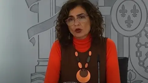 La portavoz del Gobierno, Mar&iacute;a Jes&uacute;s Montero, en rueda de prensa tras la reuni&oacute;n del Consejo de Ministros del 12 de enero de 2021.