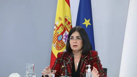 La ministra de Pol&iacute;tica Territorial, Carolina Darias en rueda de prensa tras la Reuni&oacute;n del Comit&eacute; de seguimiento del coronavirus en el Complejo de la Moncloa, en Madrid, a 8 de enero de 2021. Ayer, 7 de enero, Espa&ntilde;a super&oacute; los dos millones de casos de C