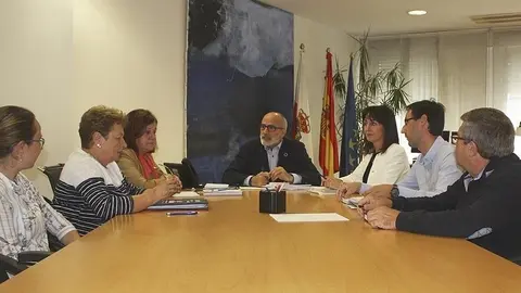 Miembros del sindicato ATI junto al consejero de Sanidad, Miguel Rodr&iacute;guez (Foto de archivo)