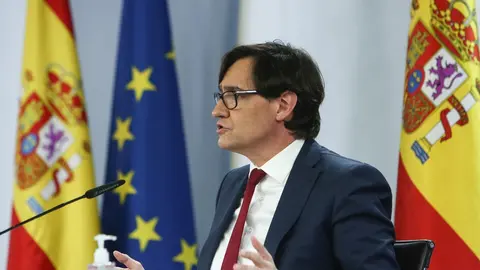 El ministro de Sanidad, Salvador Illa, comparece en rueda de prensa, tras la reuni&oacute;n del Consejo Interterritorial del Sistema Nacional de Salud, en Moncloa, Madrid (Espa&ntilde;a), a 13 de enero de 2021.