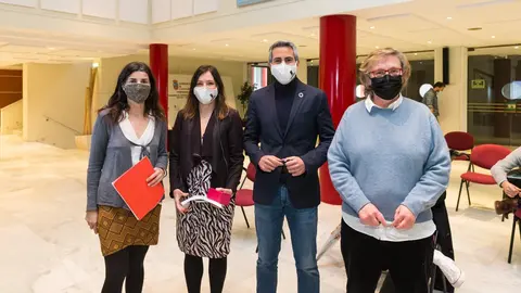 De izda a derecha: Emma Meruelo, Wendy Garc&iacute;a, Pablo Zuloaga y Gema Agudo durante la presentaci&oacute;n de los proyectos seleccionados de la convocatoria 'Comisariado 2021'