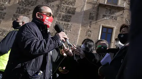 El presidente de Hosteler&iacute;a de Espa&ntilde;a, Jos&eacute; Luis Yzuel, en declaraciones a los medios en Toledo