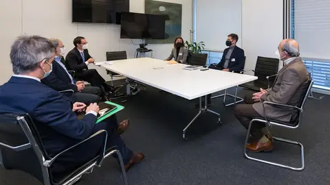 El consejero de Industria, Javier L&oacute;pez Marcano, en la reuni&oacute;n de la junta directiva de la CEOE-CEPYME.