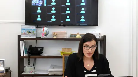 La alcaldesa de Santander, Gema Igual, en la videoconferencia