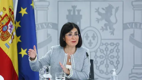 La ministra de Sanidad, Carolina Darias, ofrece una rueda de prensa tras la reuni&oacute;n del Consejo Interterritorial de Salud, en Madrid (Espa&ntilde;a), a 10 de marzo de 2021. El Ministerio de Sanidad y las Comunidades Aut&oacute;nomas han acordado finalmente este mi&eacute;rcol