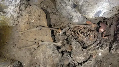 Esqueleto del 'hombre de Loizu' encontrado en Navarra