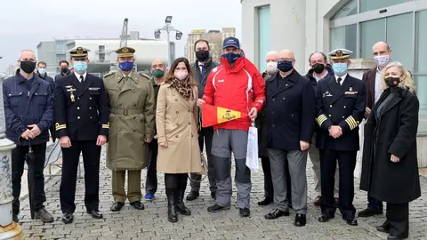 Acto de despedida a los marinos que participan en la traves&iacute;a conmemorativa por el 120 aniversario de la fundaci&oacute;n de la Real Liga Naval Espa&ntilde;ola