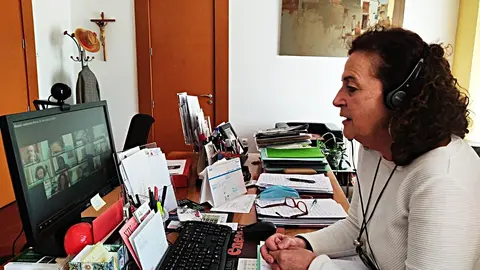 La alcaldesa Teresa Noceda en la sesi&oacute;n telem&aacute;tica para la aprobaci&oacute;n de los presupuestos