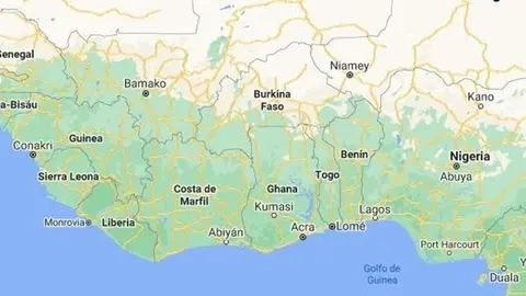 Mapa de &Aacute;frica Occidental