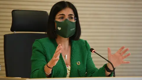La ministra de Sanidad, Carolina Darias, en su visita al Edificio de Salud P&uacute;blica en Val&egrave;ncia