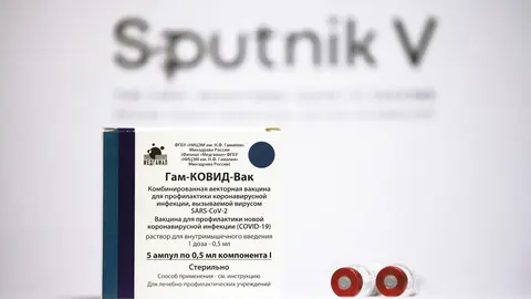 Caja con dosis de la vacuna Sputnik V