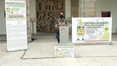 La vicepresidenta del Parlamento regional, Emi Aguirre, en la presentaci&oacute;n de la 78 Marcha Cantabria Solidaria por el 77%