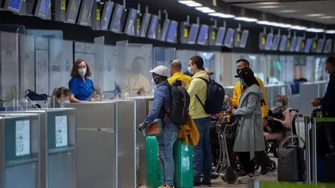 La Terminal T1 del Aeropuerto Madrid - Barajas Adolfo Su&aacute;rez, en Madrid (Espa&ntilde;a).