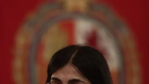 La ministra de Sanidad, Carolina Darias durante su comparecencia ante la Comisi&oacute;n de Sanidad del Senado para informar sobre las l&iacute;neas generales de su departamento, a 20 de abril de 2021, en Madrid (Espa&ntilde;a). Durante su intervenci&oacute;n, Darias informar&aacute; sobre
