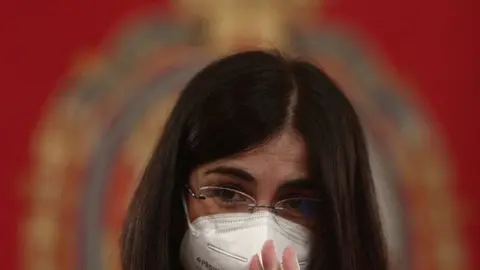 La ministra de Sanidad, Carolina Darias durante su comparecencia ante la Comisi&oacute;n de Sanidad del Senado para informar sobre las l&iacute;neas generales de su departamento, a 20 de abril de 2021, en Madrid (Espa&ntilde;a). Durante su intervenci&oacute;n, Darias informar&aacute; sobre