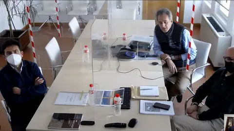 El director de la APS, Santiago D&iacute;az Fraile; el presidente de la APS, Francisco Mart&iacute;n, y el director de actividades corporativas, Jos&eacute; Ram&oacute;n Ru&iacute;z Manso.