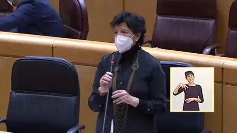 La ministra de Educaci&oacute;n y FP, Isabel Cela&aacute;, en el Pleno del Senado de este martes 27 de abril