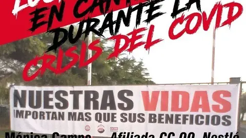 Cartel de la charla telem&aacute;tica organizada por IU y el PCE sobre la lucha sindical en Cantabria durante la crisis del Covid