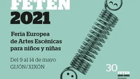 Cartel anunciador de la 30 edici&oacute;n de la Feria Europea de Artes Esc&eacute;nicas para Ni&ntilde;os y Ni&ntilde;as (Feten), en Gij&oacute;n