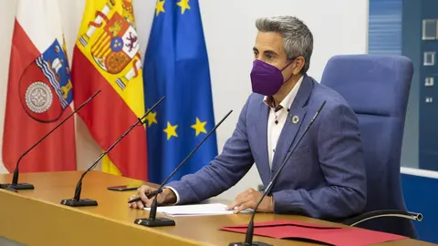 El vicepresidente y consejero de Universidades, Igualdad, Culturay Deporte, Pablo Zuloaga, informa de los acuerdos del Consejo de Gobierno