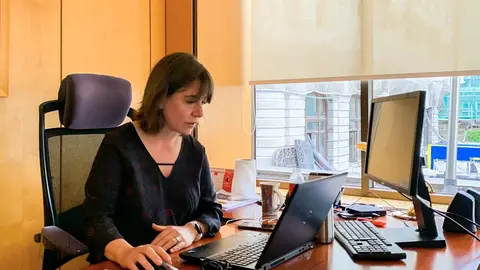 Paz D&iacute;az Nieto, directora general de Fondos Europeos, durante la 82&ordf; reuni&oacute;n de la Comisi&oacute;n de Coordinadores de Asuntos de la Uni&oacute;n Europea (CARUE) celebrada recientemente de manera telem&aacute;tica.