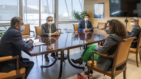 El Presidente De Cantabria, Miguel &Aacute;ngel Revilla, Recibe A La Consejera Delegada Del Grupo Axa, Olga S&aacute;nchez, Y Al Presidente Y Al Director General Del Grupo Igualatorio, Luis Tom&aacute;s G&oacute;mez Y Pablo Corral, Respectivamente, En El Gobierno.