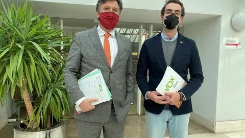 Archivo - Los diputados de Vox en el Parlamento de Cantabria, Crist&oacute;bal Palacio y Armando Blanco
