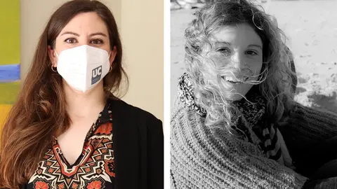 Alicia Sanz (izda) y Ana Mar&iacute;a Costa, primero y segundo premio del II concurso #PhDenlaUC