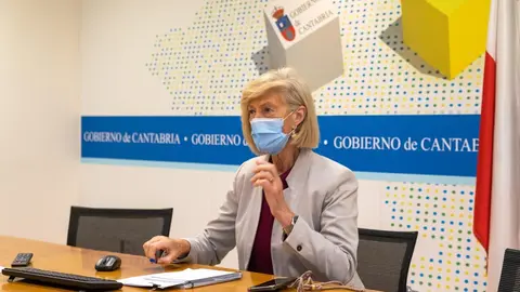 La consejera de Educaci&oacute;n, Marina Lomb&oacute;, en la reuni&oacute;n telem&aacute;tica con ACECAN